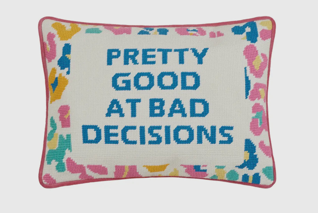 Pretty Good Embroidered
Needlepoint Pillow