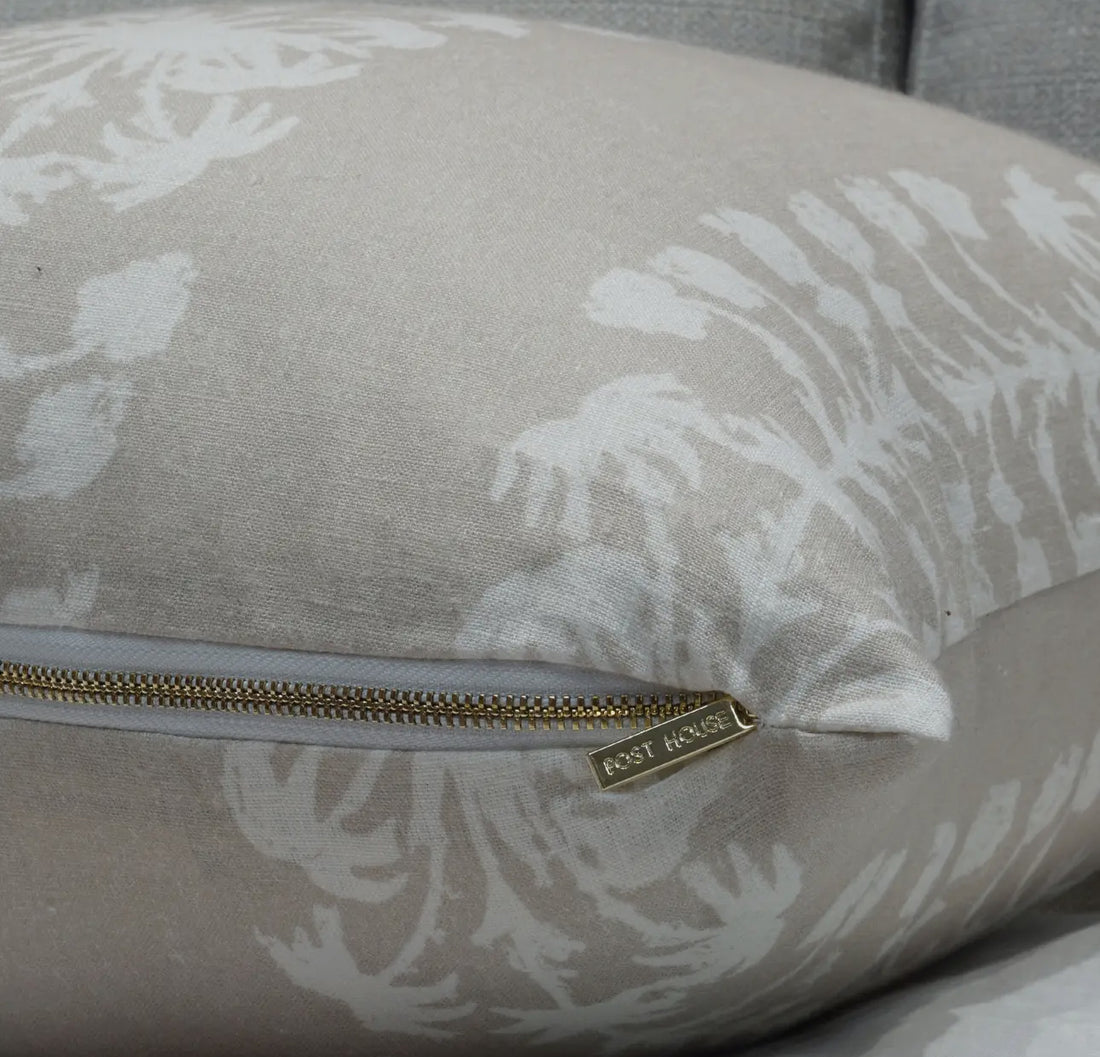 Acanthus Pillow Cover in Taupe