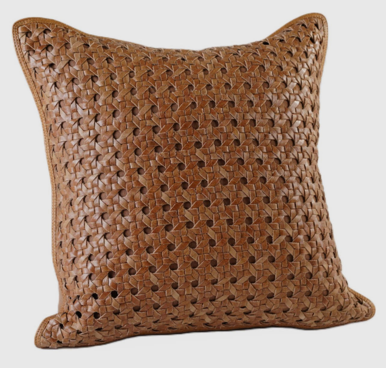 2 Genuine Leather Woven Pillow Covers (20” hotsell x 20”)